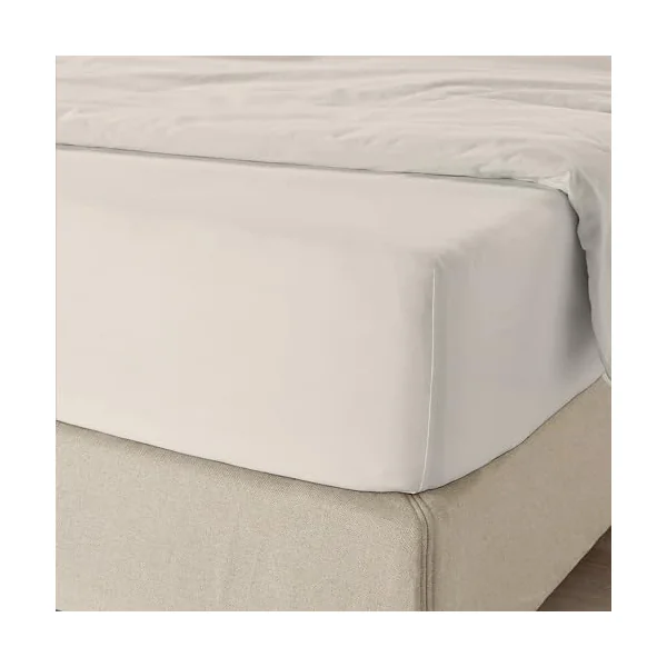 Purity Home Premium Organic 100% Cotton Single Fitted Sheet, Fresh Ivory | 300 Thread Count, with Deep Pockets, Cool, Crisp & Breathable, Percale Weave Sheets, Elastic Fitted Sheet Single Bed
