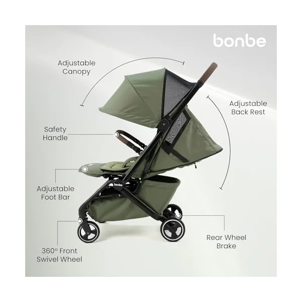 Pushchair – from Birth to Strollers for Toddlers Up to 4 Years 22kg | One-Hand Fold Baby Stroller, Lightweight Travel Pram, Cabin Approved, 5-Point Harness, Adjustable Seat, Storage Basket