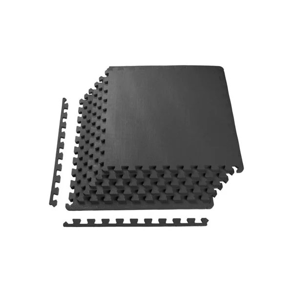 Puzzle Exercise Mat, BalanceFrom High-density EVA Foam Interlocking Tiles, Black