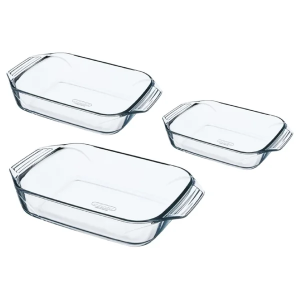 Pyrex Irresistible 3 Piece Glass Roaster Set