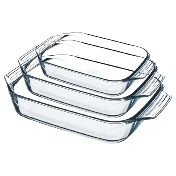 Pyrex Irresistible 3 Piece Glass Roaster Set