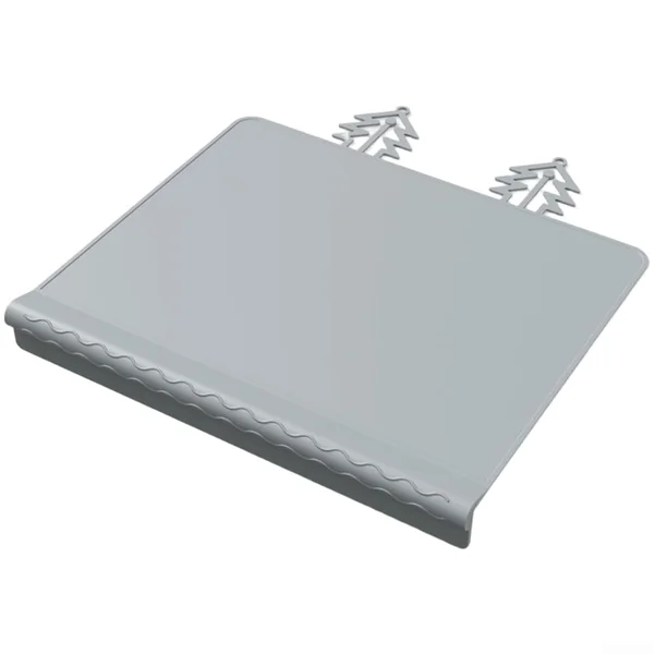 QOXEZY Silicone Feeding Mat with Teething Edge & Suction Base | Multi-Functional Placemat & Playmat for Infants, Easy Clean & Compact Storage(grey)