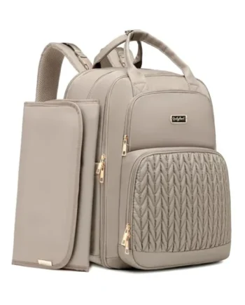 Qualyphant Diaper Bag Backpack - Expandable 35L Extra Large Diapers Bags for 2 Kids Twins, Quilted Baby Changing Backpacks