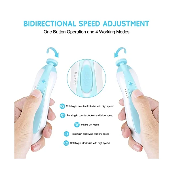 Qunlions life Baby Nail Trimmer Electric-12 in 1 Baby Nail Clippers Safe Baby Nail File Kit with a Nail Clipper, Scissor, Tweezers, and Nail Files