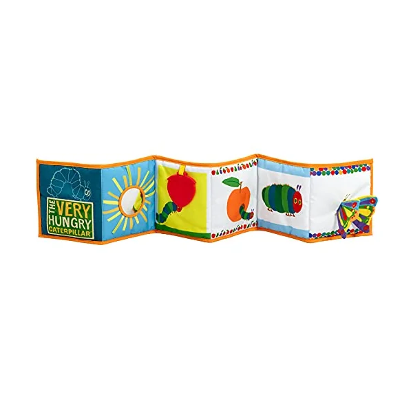Rainbow Designs Tiny and Very Hungry Caterpillar Unfold & Discover Soft Toy - Soft Cloth Books for Babies | Crinkle textures, teether, fold-out sensory play, encourages tummy time