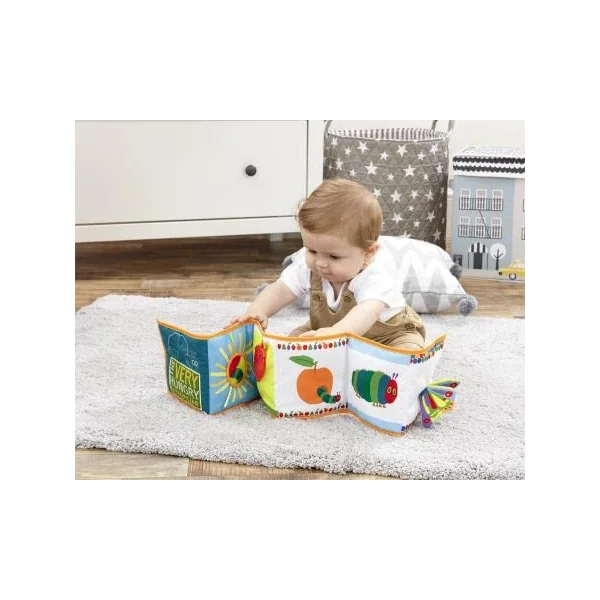 Rainbow Designs Tiny and Very Hungry Caterpillar Unfold & Discover Soft Toy - Soft Cloth Books for Babies | Crinkle textures, teether, fold-out sensory play, encourages tummy time