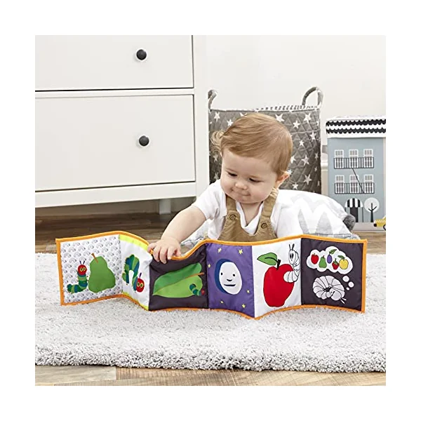 Rainbow Designs Tiny and Very Hungry Caterpillar Unfold & Discover Soft Toy - Soft Cloth Books for Babies | Crinkle textures, teether, fold-out sensory play, encourages tummy time