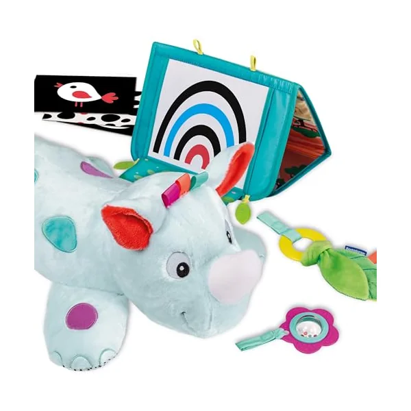 Ravensburger Play+ 3 in 1 Rhino Tummy Time Activity Station - Baby Toys 0-6 Months - Baby Play Mat