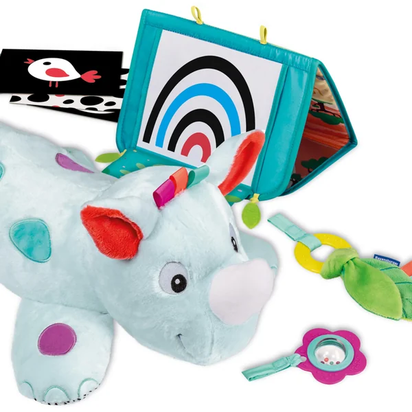 Ravensburger Play+ 3 in 1 Rhino Tummy Time Activity Station - Baby Toys 0-6 Months - Baby Play Mat