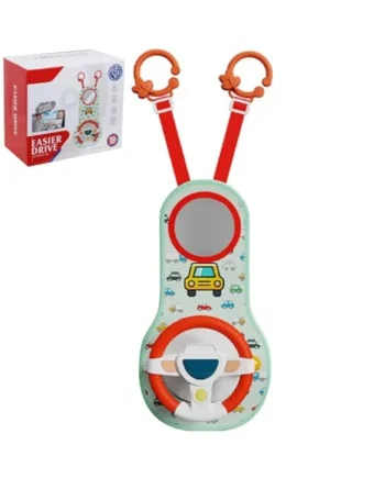Rear Facing Car Seat Toys, 360° Rotation Baby Steering Wheel Toy with Mirror, Music, Lights and Driving Sounds, 12 Months+ Kids Steering Wheel for Car Backseat, Toy For, Rear Facing