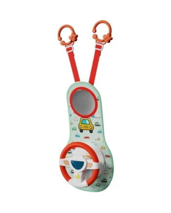 Rear Facing Car Seat Toys, 360° Rotation Baby Steering Wheel Toy with Mirror, Music, Lights and Driving Sounds, 12 Months+ Kids Steering Wheel for Car BackseatRear Facing Seat Toys