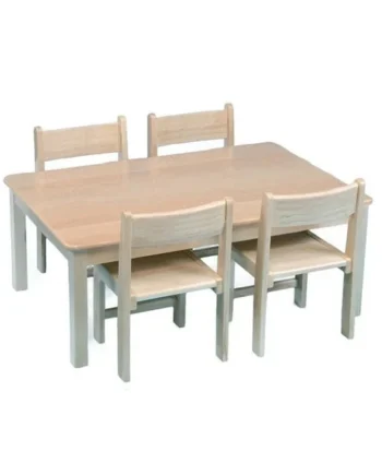 Rectangular Beech Veneer Table - 69 x 96cm