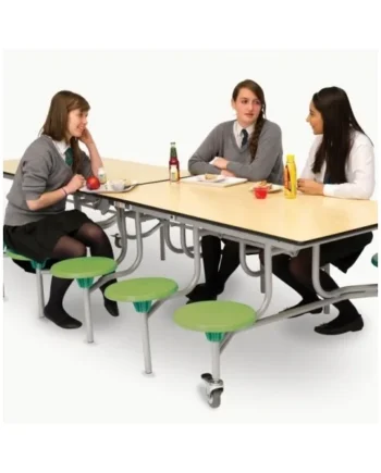 Rectangular Mobile Folding Table with Seats