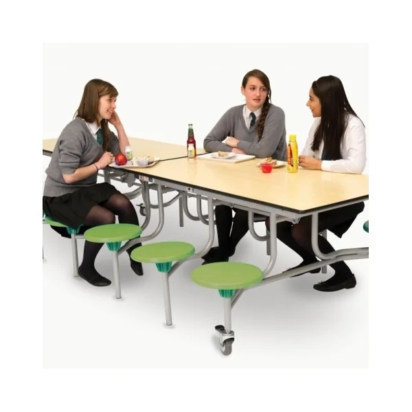 Rectangular Mobile Folding Table with Seats