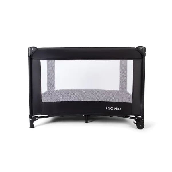 Red Kite Black Sleep Tight Travel Cot, Black