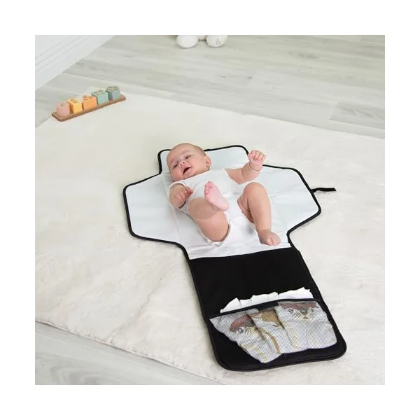 Red Kite On The Go Changing Mat - Fold Out Changing Mat and Travel Bag - Black