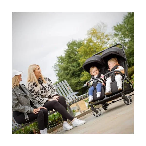Red Kite Push Me Duet Twin Stroller - Black