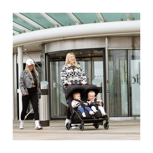 Red Kite Push Me Duet Twin Stroller - Black