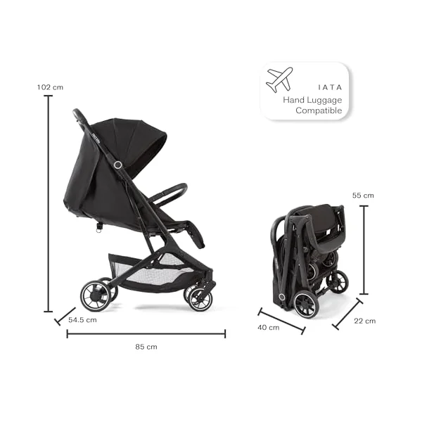 Red Kite Push Me Explor Ultra Compact Fold Stroller - Black