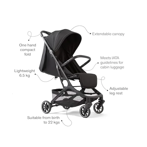 Red Kite Push Me Explor Ultra Compact Fold Stroller - Black