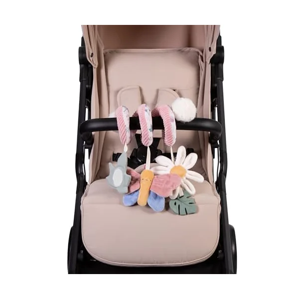 Red Kite Spiraloo Twisty Activity Toy with Baby Safe Mirror & Teether - Rose & Ivy
