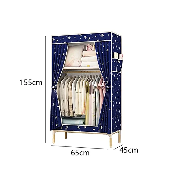 Red Open Wardrobe, Stable Assembly Bedroom Closet Large Baby Wardrobe Dividers Fabric Storage Wardrobe(Size:155 * 65CM) (Red 155 * 65CM)