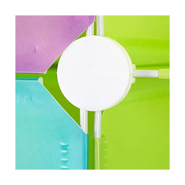 Relaxdays Children’s Modular Shelf, Cute Animal Prints, Plastic System, Doors, Wardrobe, Clothes Rails, Green
