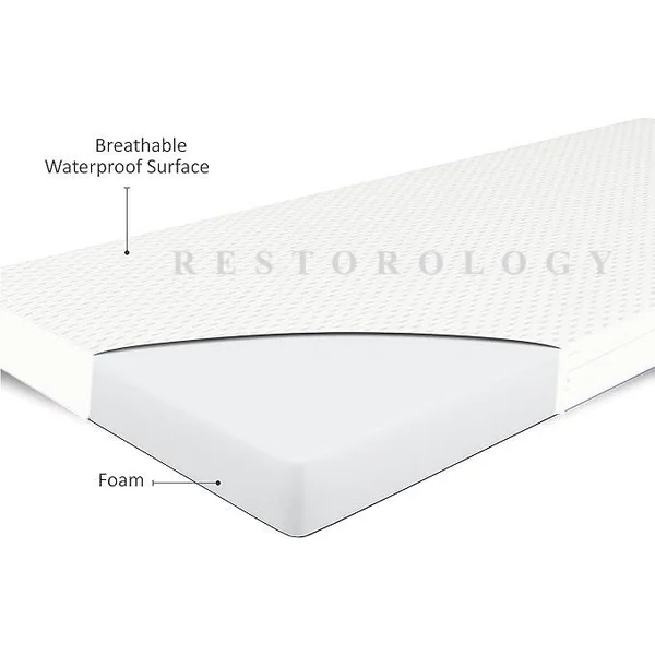 Restorology Baby Infant Crib Mattresses Breathable Extra Thick Super Soft Baby Anti Allergy Waterproof With Removable Washable Cover Made In UK - 80 x 50 x 5 cm