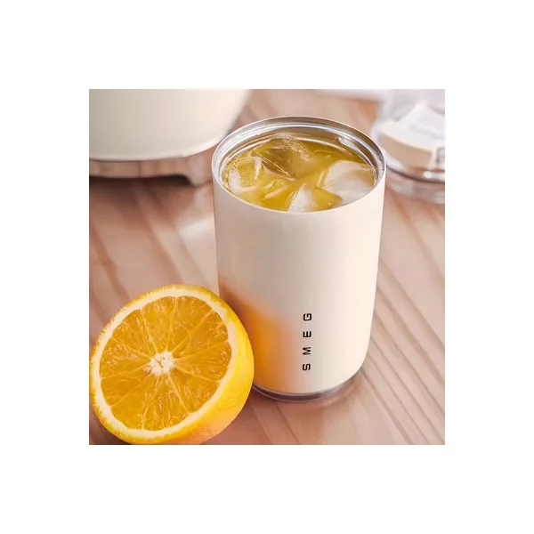 Retro Travel Mug With Lid - 320ml, Cream