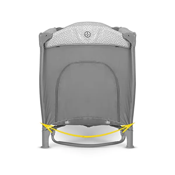 Ricokids Travel Cot Baby with Mattress 125 x 65 x 78 cm Children's Travel Cot Baby Bed up to 15 kg 2 Wheels with Brakes Side Entry Transport Bag Weighing Function Play Arch Changing Table Foldable