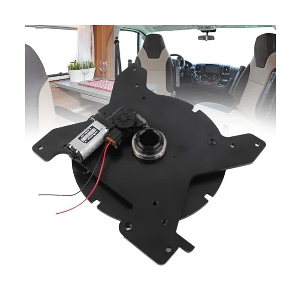 RiToEasysports Seat Swivel Base Electric Rotating Seat Base Carbon Steel 360 Degree Rotation 340 X 320 Mm Remote Control 90 Degree Adjustment for RV Trucks MPVs Driver Passenger Side