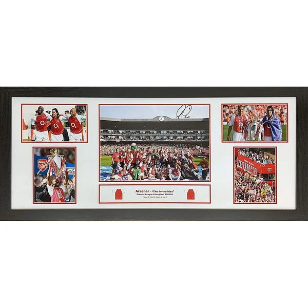 Robert Pires Signed Framed 2003/04 Arsenal Invincibles Storyboard