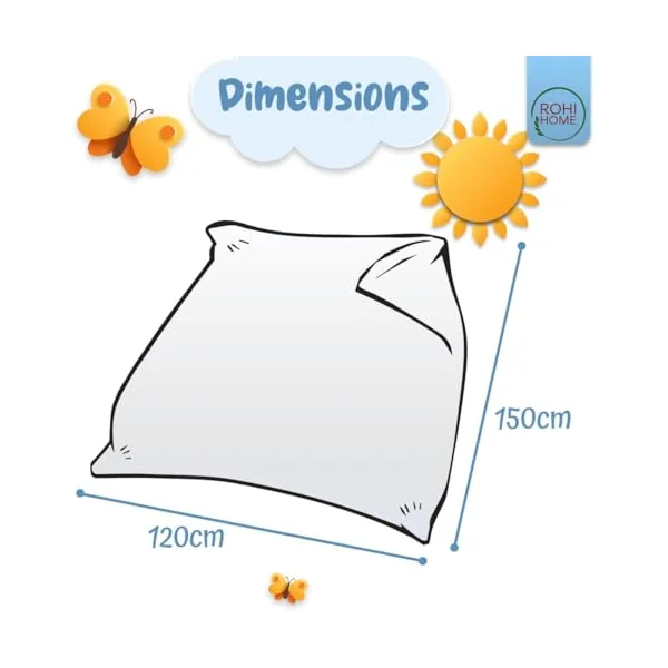 Rohi 4.5 tog Cot Bed Duvet and pillow set – Microfibre Anti-Allergy Toddler Duvet & Pillow – Lightweight, Breathable & Ultra Comfy Baby Quilt 120cm x 150cm