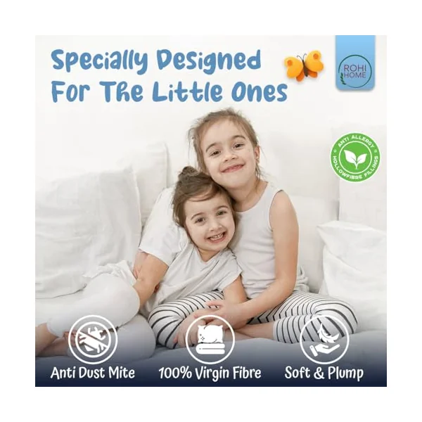 Rohi 7.5 Tog Cot Bed Duvet and Pillow Set – Microfibre Anti-Allergy Toddler Duvet & Pillow – Lightweight, Breathable & Ultra Comfy Baby Quilt 120cm x 150cm