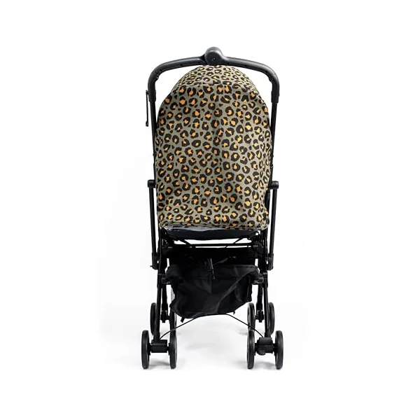 Roma Capsule 3 Baby Stroller Khaki Leopard– Lightweight Compact Holiday Buggy, Lie-Flat Travel Stroller from Birth, 6.7kg, Cabin Size Fold with Travel Bag, Raincover and Insect Net