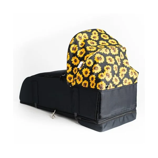 Roma Gemini Double Pushchair Carry Cot- SunflowerBassinet for Newborns - Compact Design, Magnetic Attachment, and Carry Handle - Birth to 6 Months, Gemini Double Stroller Bassinet