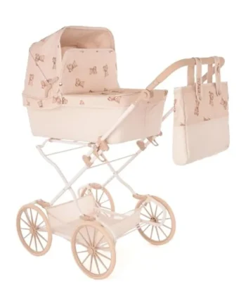 Roma Teddy Reborn Dolls Pram for Taller Children & Older Kids Aged 3-12 Years | Tall Toy Pushchair with Adjustable Handle (62.5-93cm), Vintage Style, with Changing Bag