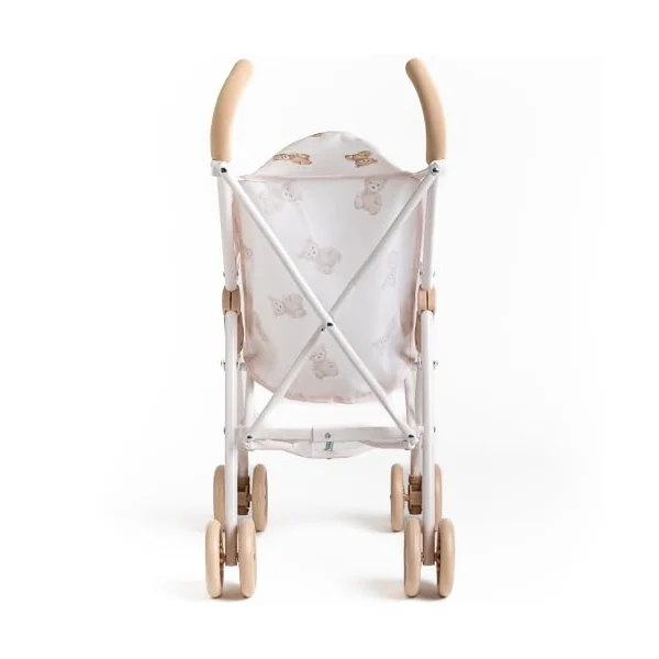 Roma Teddy XL Dolls Pram and Pushchair, Adorable Teddy Print with Retractable Hood, Swivel Wheels, Folds Flat for Storage, Suitable for Dolls and Teddies up to 42cm, Ages 3 Plus