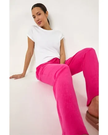 Roman Pink Full Length Linen Trouser