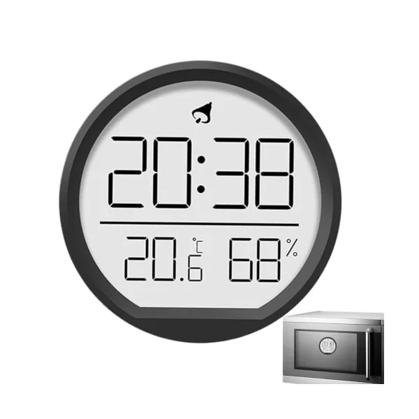 Room Temperature Monitor Digital Magnetic Temperature Gauge with Timer | Mini Humidity Monitor for Home Bedroom Living Room Greenhouse Garage Bathroom Shower Office