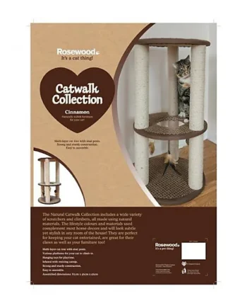 Rosewood Catwalk Cat Scratch Post Cinnamon 45x45x81cm