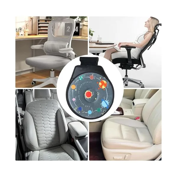 Rotating Car Seat Cushion 360 Degree Rotation Reduce Hip Back Strain Chair | Swivel Seat Cushion for Car for Easy Turning Bed To Wheelchair Chair Household Elderly Child Safety Chair Assist