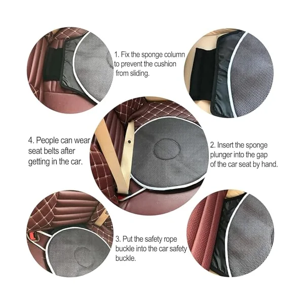 Rotating Seat Cushion, 360 Rotating Seat Cushion for Car, 360 Elderly Support Non Slip Cushion Swivel Seat Cushion, Suitable for Car Seats, Home Office Seats (Coffee,2*PCS)