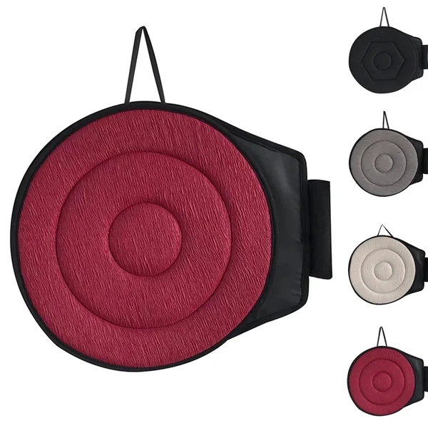 Rotating Seat Cushion for Car, 360 Rotating Non-Slip Cushion Swivel Seat Cushion for Car for Elderly (Red)