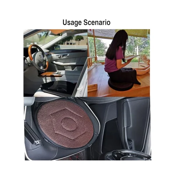 Rotating Seat Cushion for Car, Rotating Seat Cushion, 360 Rotating Seat Cushion for Car, Rotating Seat Cushion Elderly for Car, Swivel Seat Cushion for Car Elderly, Office Chairs, Non Slip (Gray)