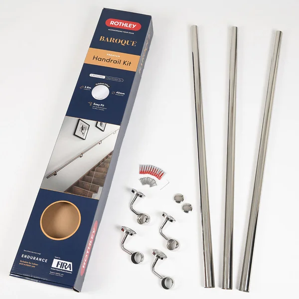 Rothley Stainless Steel Hand Rail Kit, 3.6m - Polished