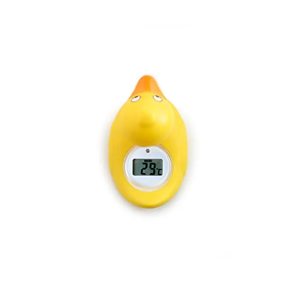 Rotho Babydesign Duck Bath Thermometer with Digital Measuring Function, For the Ideal Bathing Temperature, Yellow, 20430