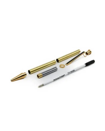 Rotur Pen Kit Dayacom Gold Black Stripe Clip 7mm Twist Slimline Pen Kit (5 Pack)