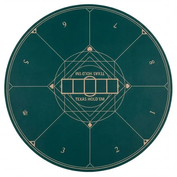 Round Poker Mat for Texas Hold'em 47” Portable Anti-Slip Rubber Base Table Layout