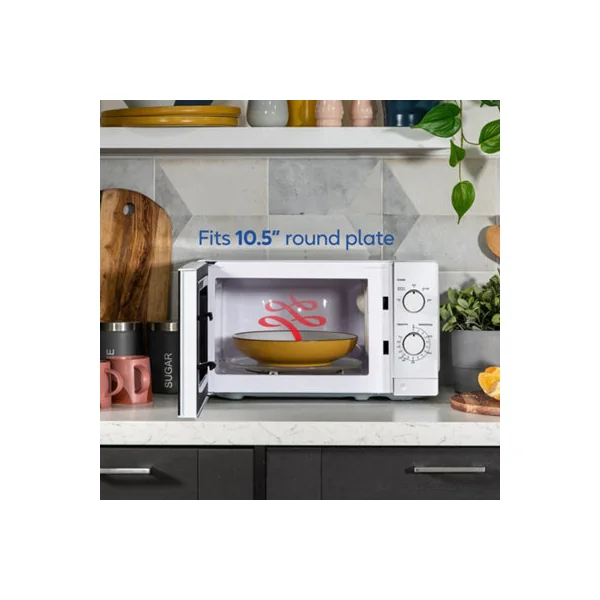 Russell Hobbs Manual Microwave 20 Litre 800W 5 Power Levels, Timer and Defrost, Easy Clean White RHM2027